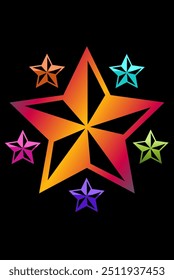 The star as a symbol can be inserted into any design, whether it be a company logo or an interesting drawing. Stars can represent various meanings such as pride, dreams, excellence, and more.