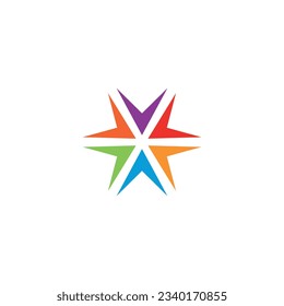Star symbol consisting of arrow signs. Vector symbol.