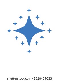 Estrella. Símbolo de decoración, premio, calidad, calificación. Icono de Vector aislado, signo, emblema, pictograma. Estilo plano para diseño, Web, logotipo o interfaz de usuario. Ilustración de icono de brillo. Parpadeo