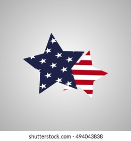 star symbol designed in the style of the flag of the United States