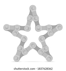 Star symbol formed by bike chain. Vector illustration.