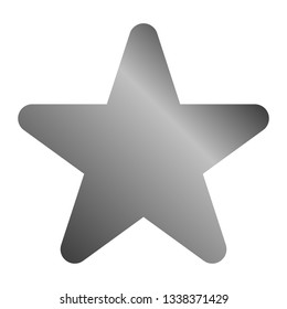 Star symbol icon - gray gradient, 5 pointed rounded, isolated - vector illustration