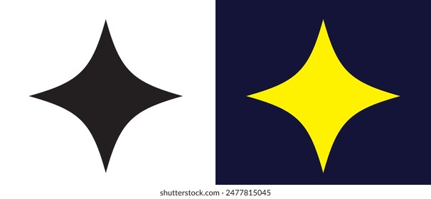 Vector de símbolo de estrella sobre fondo blanco y azul. Ilustración vectorial. 