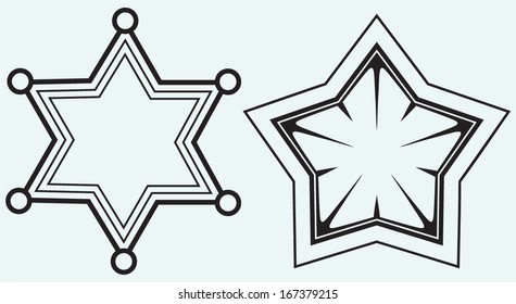 Star symbol isolated on blue background