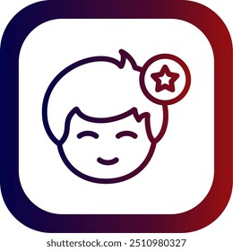 Star symbol Line Line Gradient Round Corner Vector Icon Design