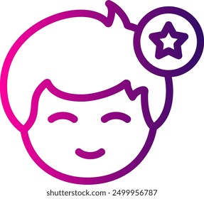 Star symbol Line Gradient Vector Icon Design