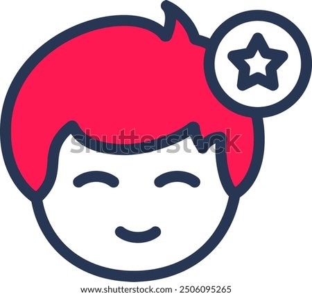 Star symbol Line Half Filled Vector Icon Design