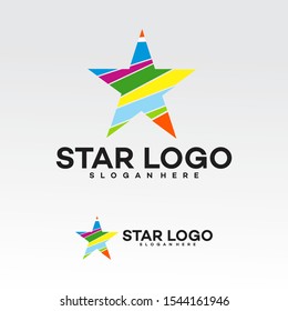  Star symbol logo template  vector