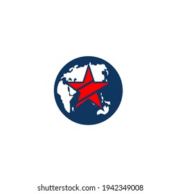 star symbol in the middle of the earth vector