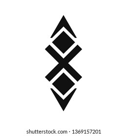 Star with symbol in shape. Black and white icon.