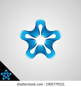 Símbolo de estrella con estilo 3D brillante y borde redondeado