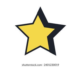 Sternsymbol und schlichter Stil einzeln Sternsymbol auf weißem Hintergrund flach design style minimale Vektorgrafik.