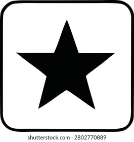 Star symbol vector illustration, rating icon graphic, favorite bookmark button, success achievement sign, minimalist shape for ranking and quality assessment applications.