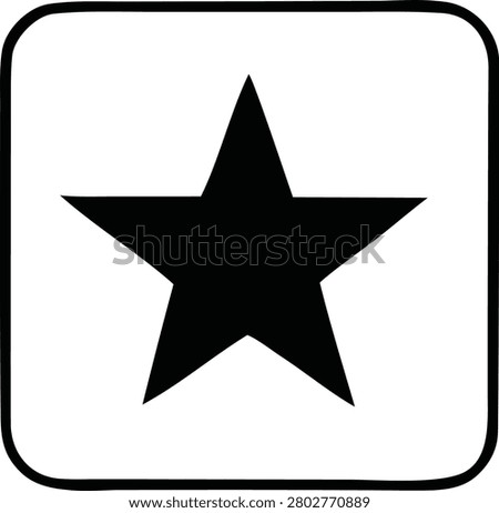 Star symbol vector illustration, rating icon graphic, favorite bookmark button, success achievement sign, minimalist shape for ranking and quality assessment applications.