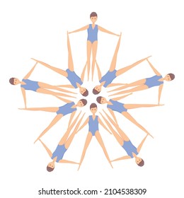 Star synchronized swimming icon cartoon vector. Synchro swim. Pool athlete