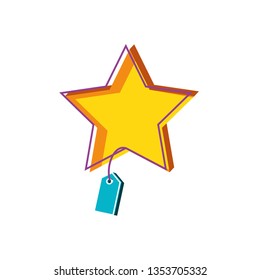 star with tag commercial isolated icon