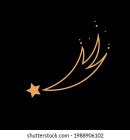 estrella con cola, cometa. símbolo de magia y astrología