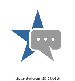 star talk logo icon a star and chat bubble symbol