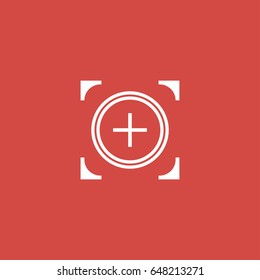 star target icon. sign design. red background