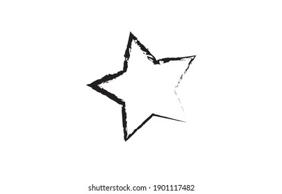 Star with tassels on white background. Vector drawing.
