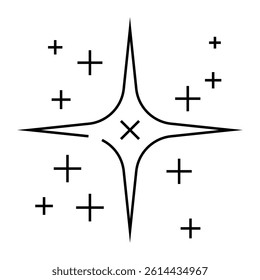 star tattoo art vintage line icon vector. star tattoo art vintage sign. isolated contour symbol black illustration