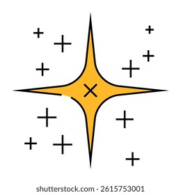star tattoo art vintage line icon vector. star tattoo art vintage sign. isolated symbol illustration