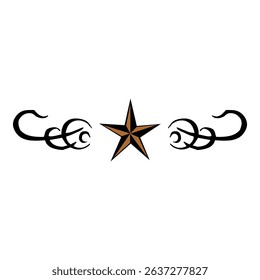 star tattoo flash vector illustration