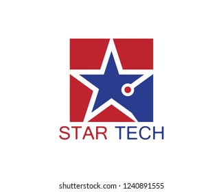 Star tech icon logo template