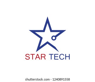 Star tech icon logo template
