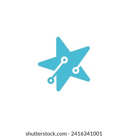 Concepto del logotipo de tecnología de estrella. Ilustración de vectores de tecnología de estrella