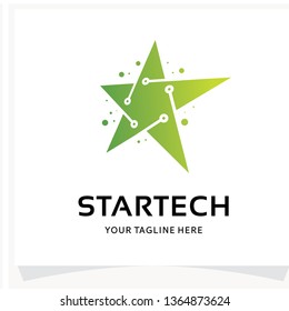 Star Tech Logo Design Template Inspiration
