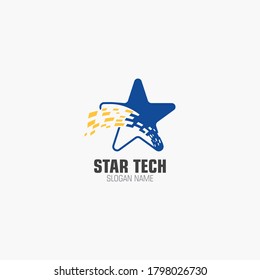 Star Tech Logo modern Technology Design illustration