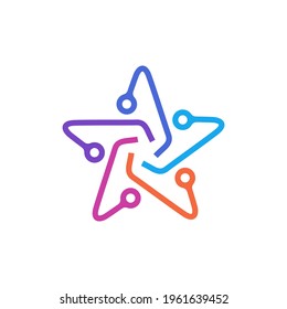 star tech logo vector icon illustration