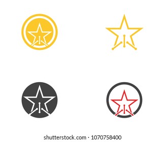 Star techno logo design concept