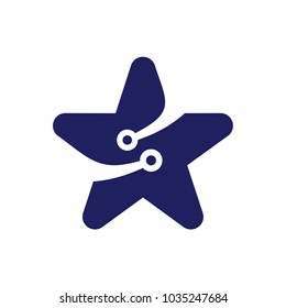 star technology concept logo design template