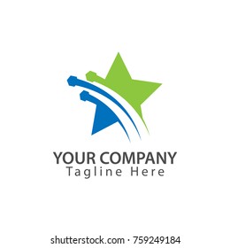 Star technology logo. Abstract tech logo
