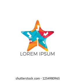 Star technology logo design. Abstract tech logo.