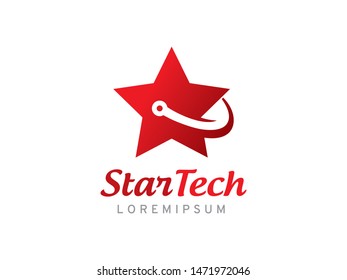 Star technology logo symbol or icon template