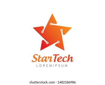 Star technology logo symbol or icon template