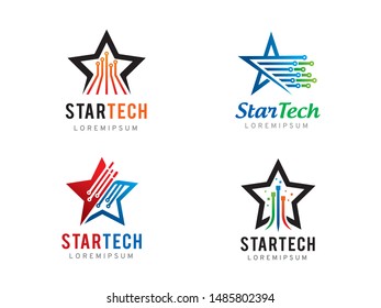 Star technology logo symbol or icon template