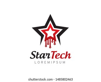 Star technology logo symbol or icon template