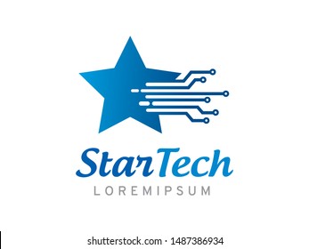 Star technology logo symbol or icon template