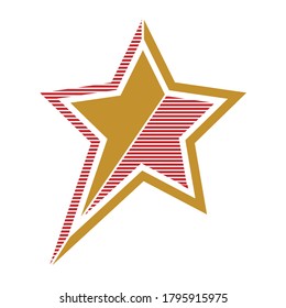Star. Template for a logo, sticker, or emblem isolated on a white background
