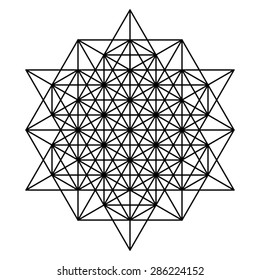 Star Tetrahedron Geometric Drawing 