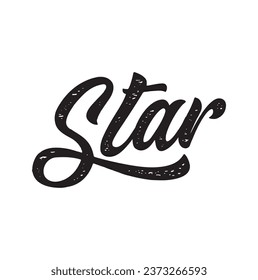star text on white background.