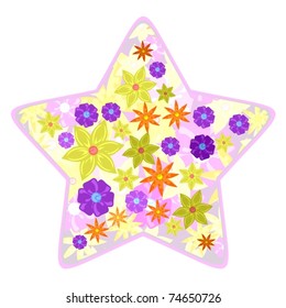 Star with the texture of many flowers