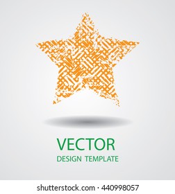 Star Textured Shape. Abstract Logo Icon.