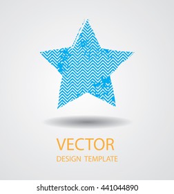 Star Textured Shape. Abstract Logo Icon.
