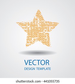 Star Textured Shape. Abstract Logo Icon.