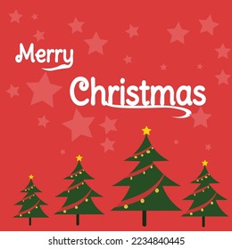 star theme christmas greeting merry christmast in red background